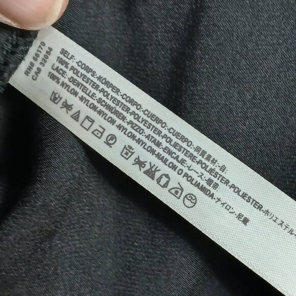 FREE PEOPLE CAMI, BLACK WITH LACY INSERT, SPAGHETTI STRAPS , SIZE SMALL, NWT - Picture 4 of 7